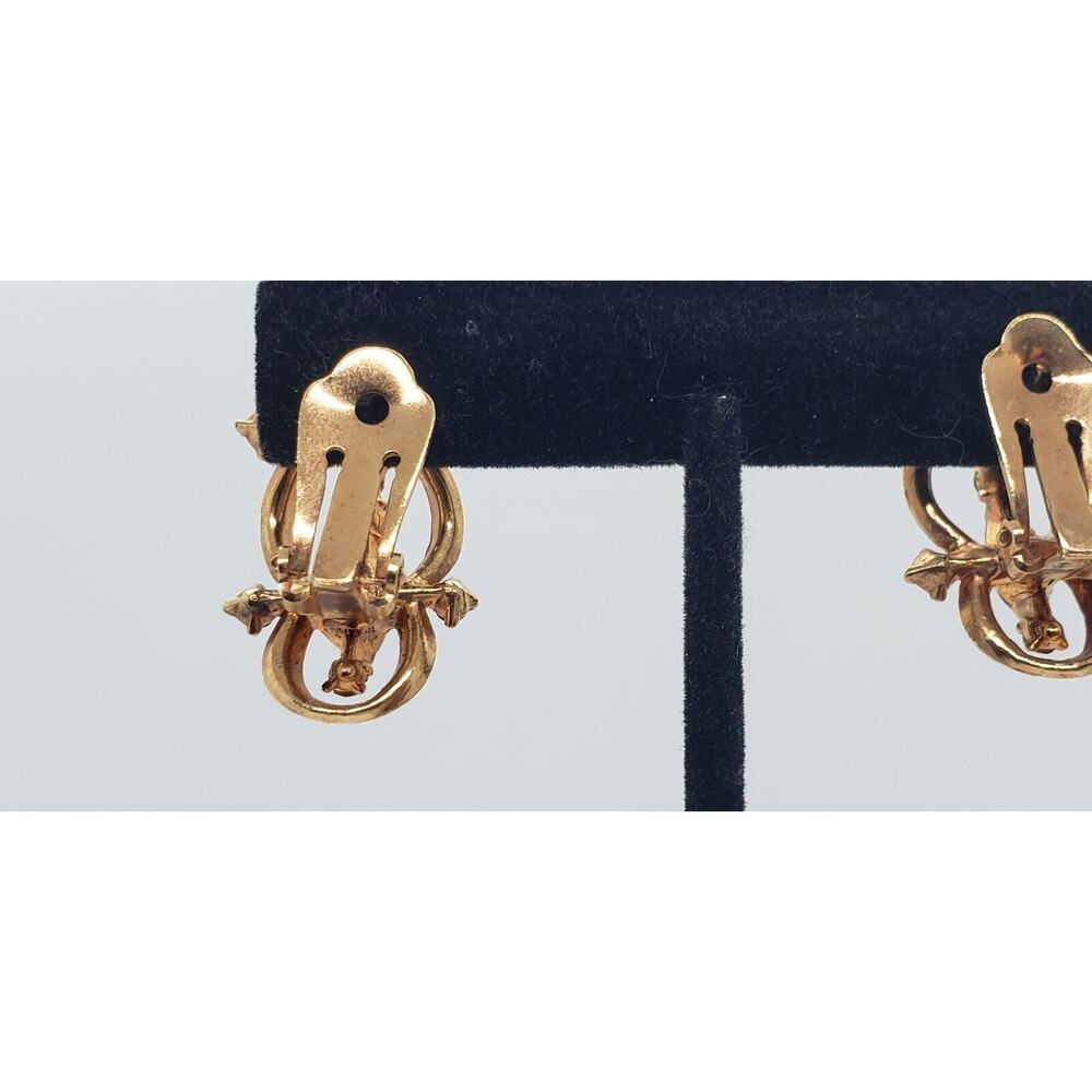 Vintage Gold Necklace Choker Earrings Rhinestone Set Palomar Jewels NOS in Box - Picture 6 of 12